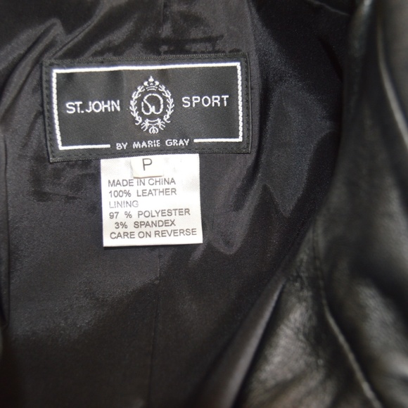 St. John Black Leather Button-Up Jacket – Size M (New Without Tags) - Picture 7 of 15